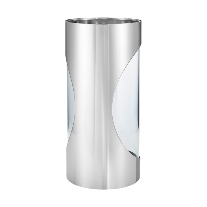 Chrome contours hurricane Windlicht 33 cm, Edelstahl Georg Jensen