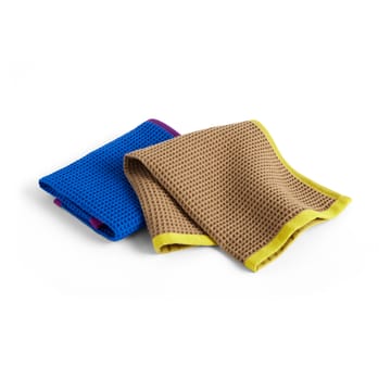 Canteen Geschirrtuch 31 x 31cm 2er Pack - Blue/fuchsia-Beige/yellow - HAY