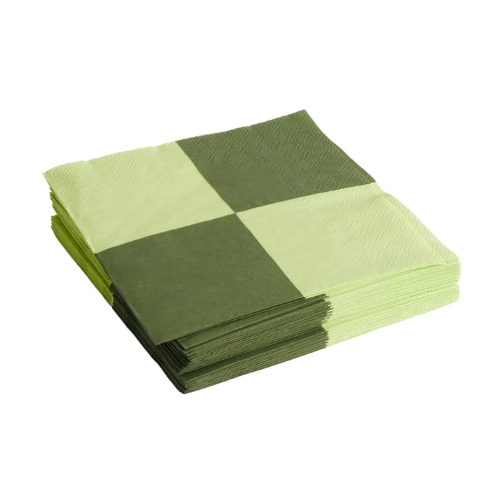 Pattern Dinner Check Serviette 40x40 cm 20er Pack, Light green-dusty green L HAY