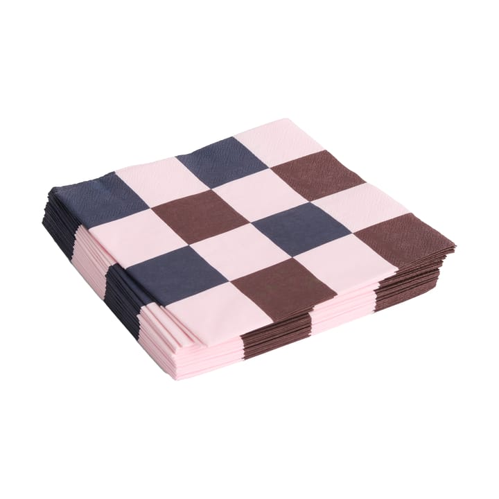 Pattern Dinner Check Serviette 40x40 cm 20er Pack, Light pink-bordeaux-black M HAY