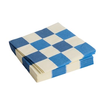 Pattern Dinner Check Serviette 40x40 cm 20er Pack - Off white-blues M - HAY