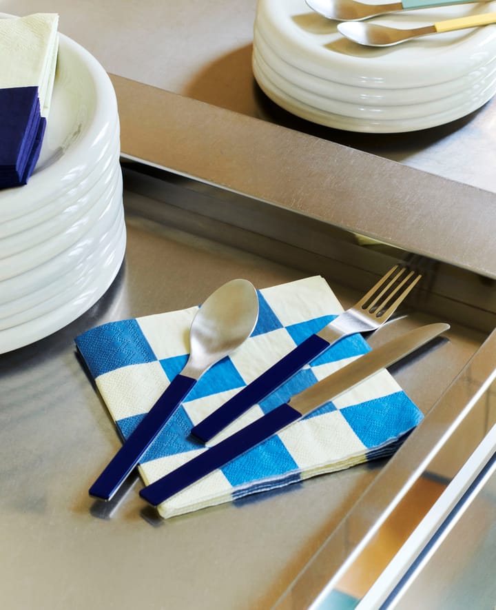 Pattern Dinner Check Serviette 40x40 cm 20er Pack, Off white-blues M HAY