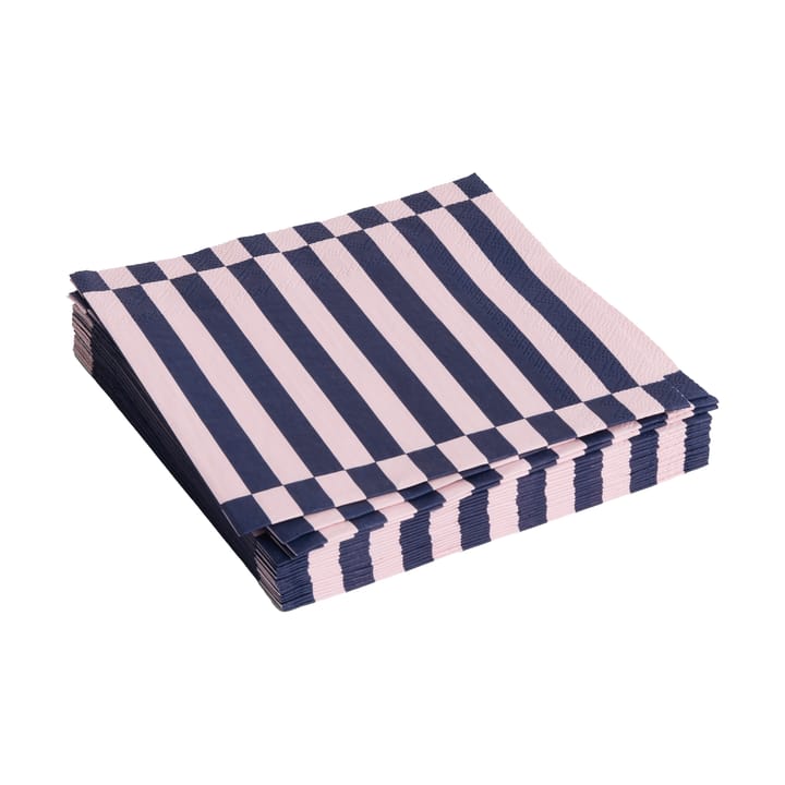 Pattern Dinner Stripe Serviette 40x40 cm 20er Pack, Light pink-dark blue pillar HAY