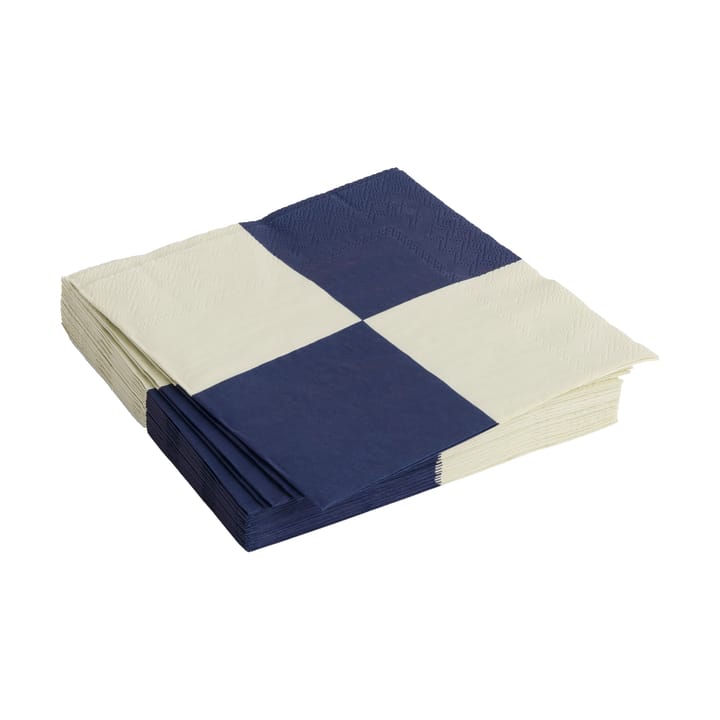 Pattern Lunch Check Serviette 33x33 cm 20er Pack, Off white-dark blue L HAY