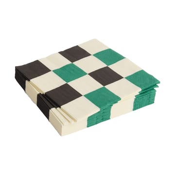 Pattern Lunch Check Serviette 33x33 cm 20er Pack - Off white-green-black M - HAY