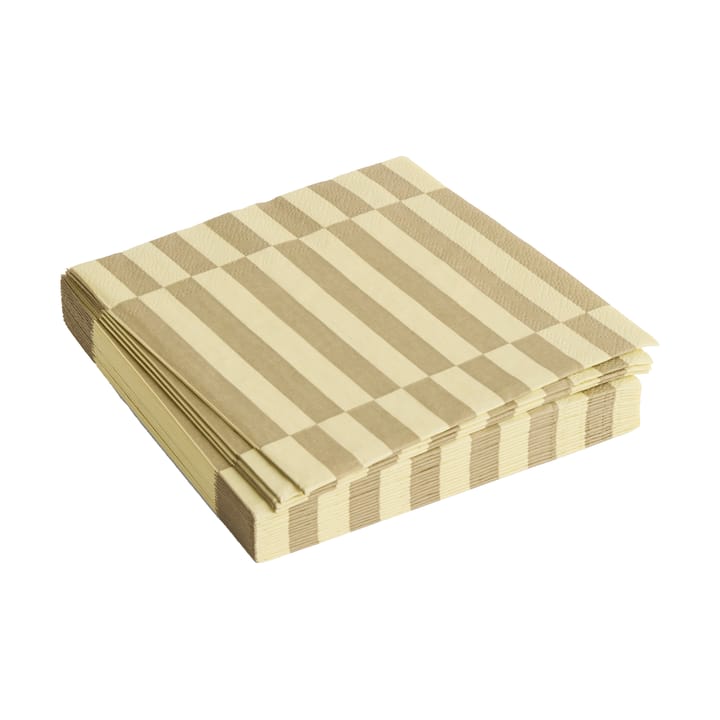 Pattern Lunch Stripe Serviette 33x33 cm 20er Pack, Cream-sand pillar HAY