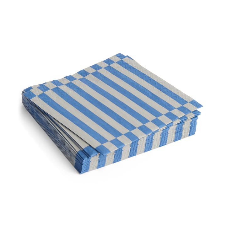 Pattern Lunch Stripe Serviette 33x33 cm 20er Pack, Grey-Blue Pillar HAY