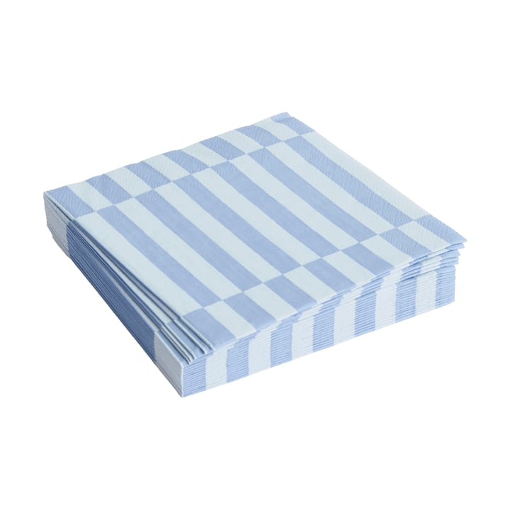 Pattern Lunch Stripe Serviette 33x33 cm 20er Pack, Light blue-dusty blue pillar HAY