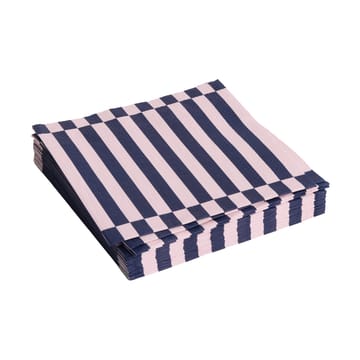 Pattern Lunch Stripe Serviette 33x33 cm 20er Pack - Light Pink-Dark Blue Pillar - HAY