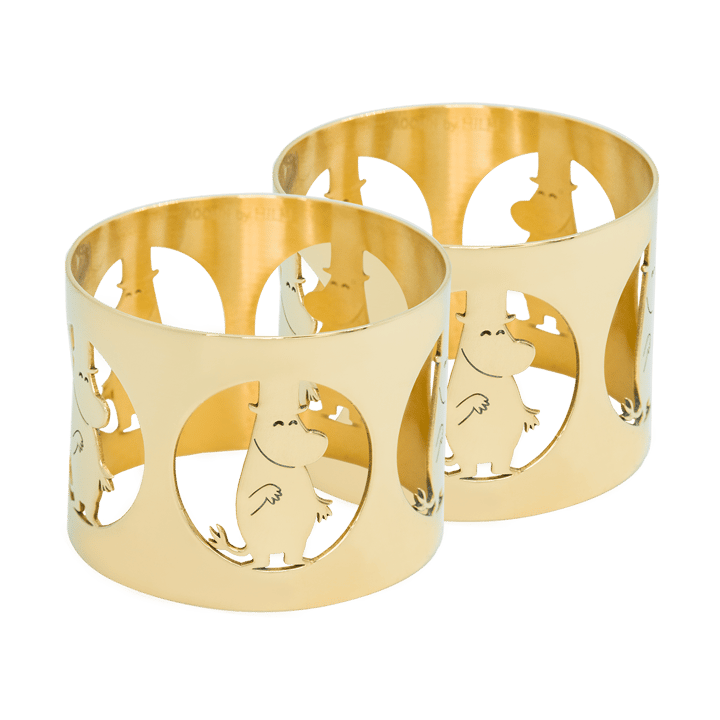 Hilke X Mumin Serviettenringe Moominpappa 2er-Pack - Vernickeltes Messing - Hilke Collection