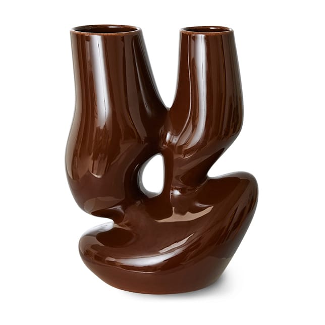 Ceramic organic Vase large 25cm, Espresso HKliving