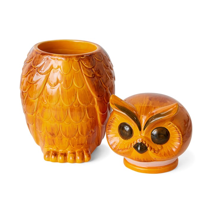 Keramik Owl Aufbewahrungsbehälter, Tangerine HKliving