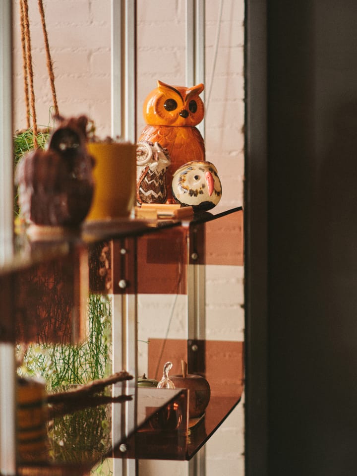 Keramik Owl Aufbewahrungsbehälter, Tangerine HKliving