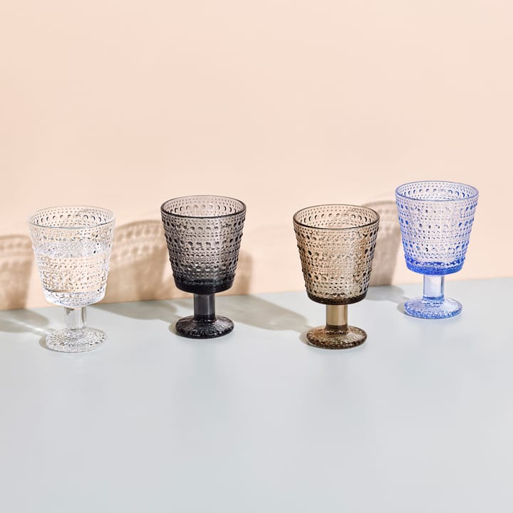 Kastehelmi Trinkglas mit Fuß 26 cl 2-pack, Aqua Iittala