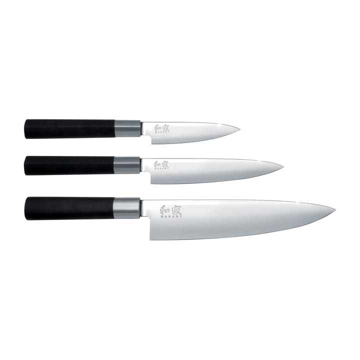 Kai Wasabi Black Küchenmesser & 2 Allroundmesser Set, 3 Teile KAI