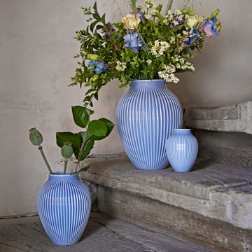 Knabstrup Vase geriffelt 12,5cm - Lavendelblau - Knabstrup Keramik