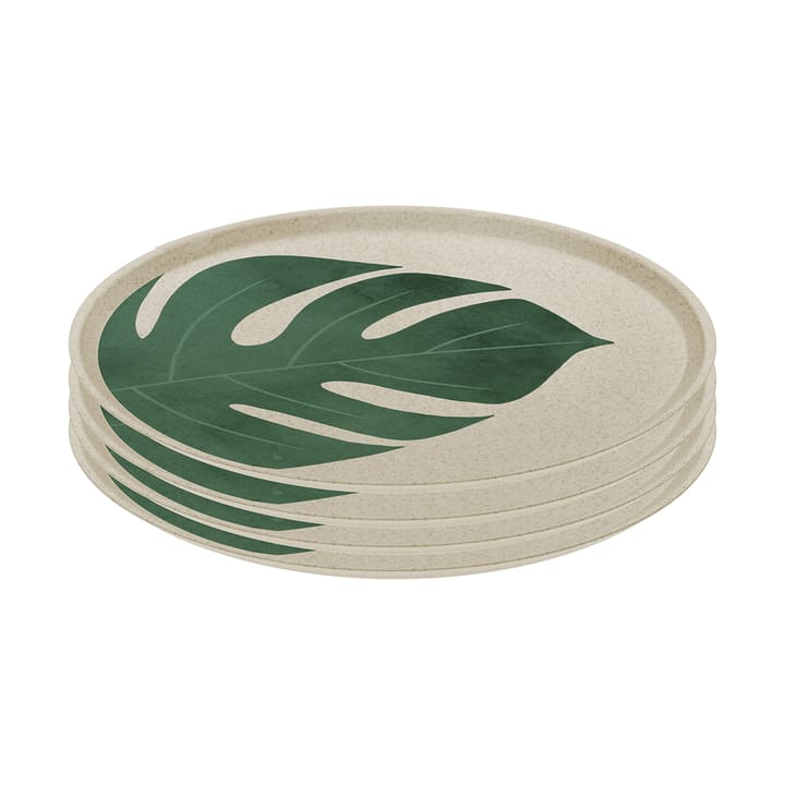 Connect Teller Ø25,5cm 4er Pack - Monstera leaf - Koziol