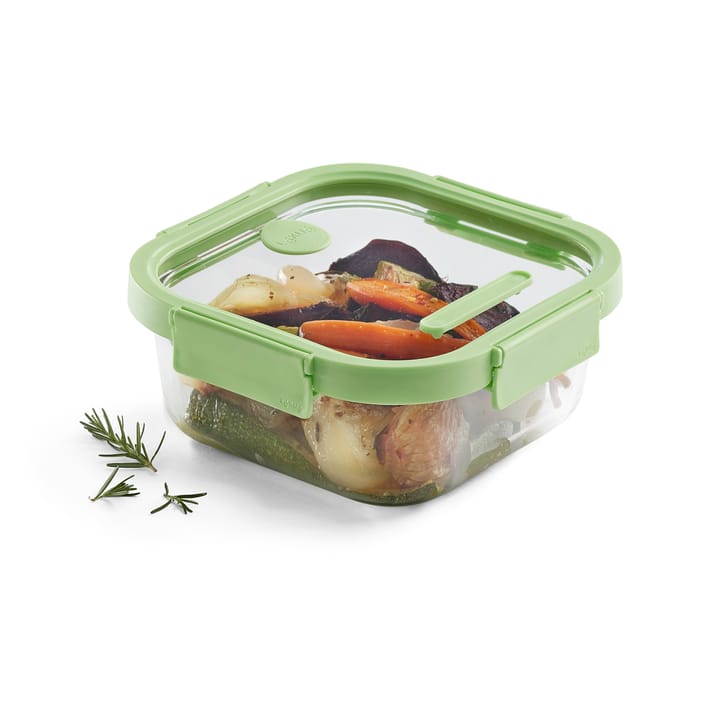 Lékué quadratische Lunchbox Glas 1,1 L, Grün Lékué