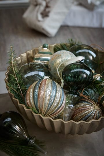 Clearena Weihnachtskugel Ø10 cm - Dusty green-gold - Lene Bjerre