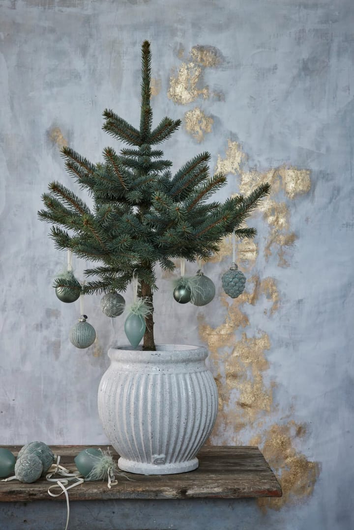 Norille Weihnachtskugel Ø11 cm, Dusty green. Gerillt Lene Bjerre