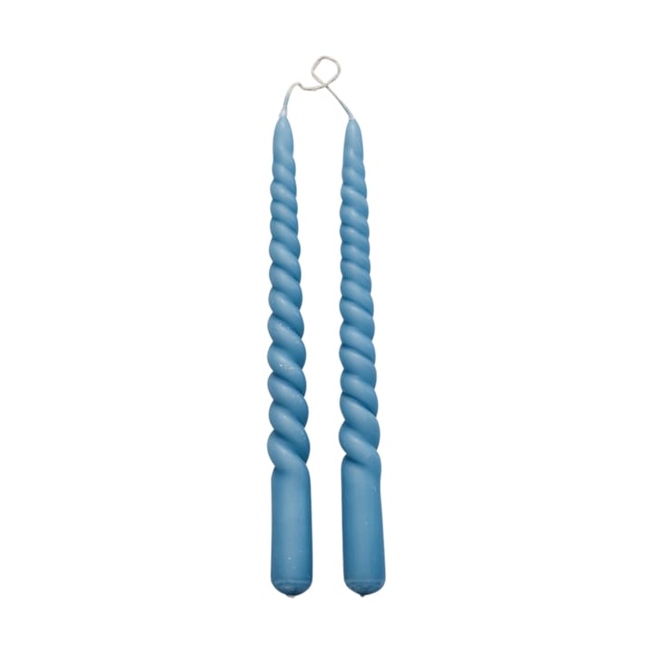 Twisted gedrehte Kerze 25cm 2er Pack - F. Blue - Lene Bjerre