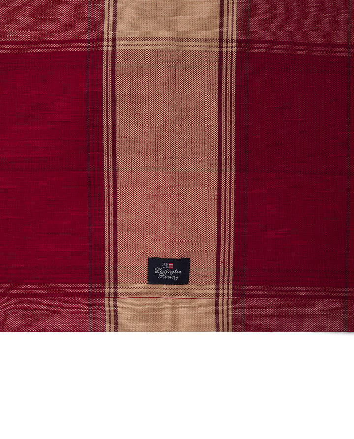 Checked Linen-Cotton Läufer 50x350 cm., Rot-Beige Lexington