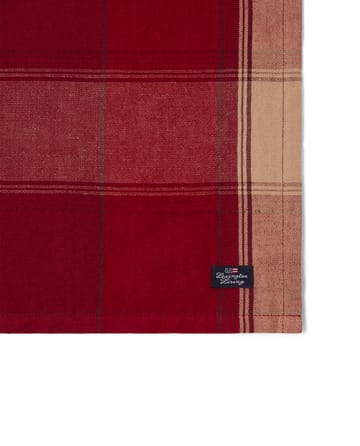 Checked Linen-Cotton Tischtuch 50x50 cm - Rot-Beige - Lexington