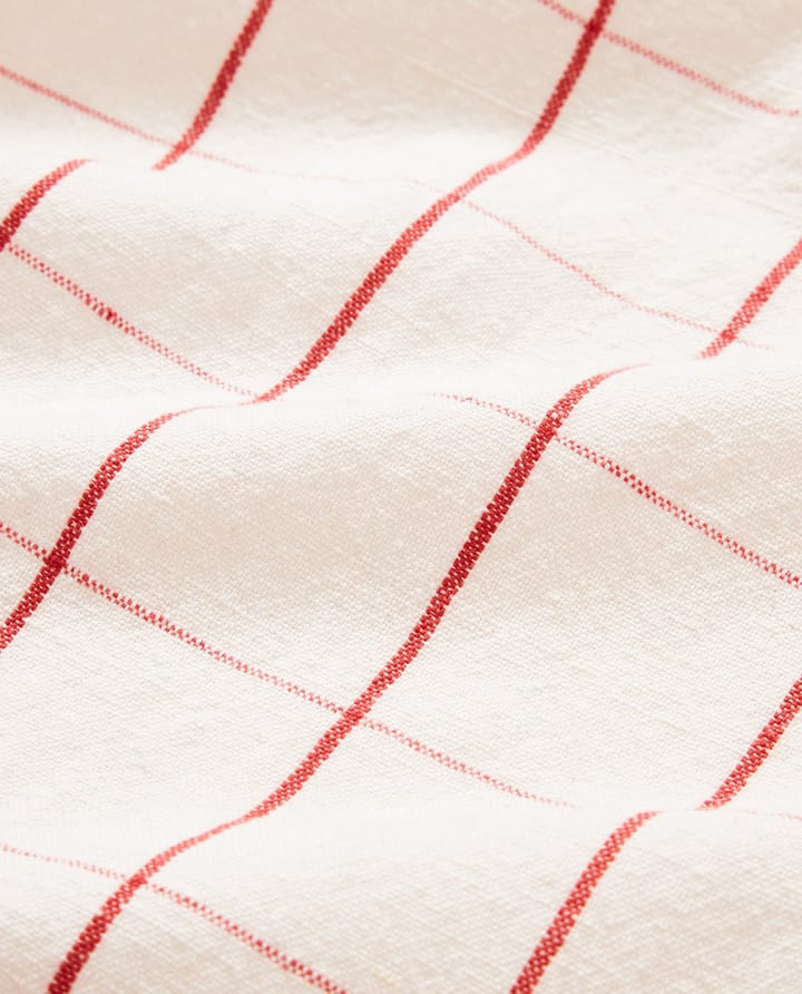 Checked Linen/Cotton Geschirrtuch 50x70 cm, White-red Lexington