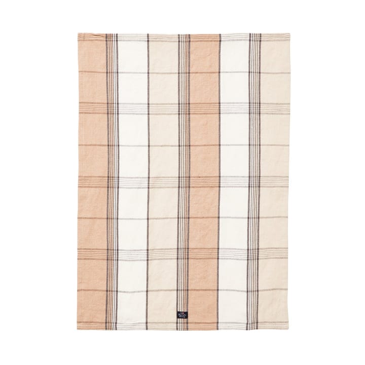 Checked Linen/Cotton Küchenhandtuch 50x70 cm - Beige-white - Lexington