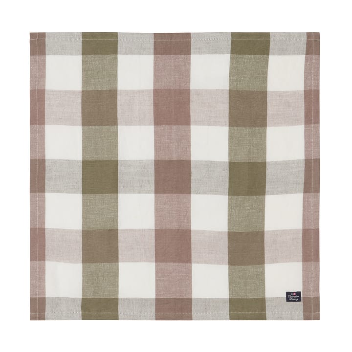 Checked Linen/Cotton Stoffserviette 50x50 cm, Olive Lexington