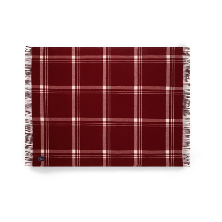 Checked Recycled Wool Decke 130 x 170cm - Red-white - Lexington