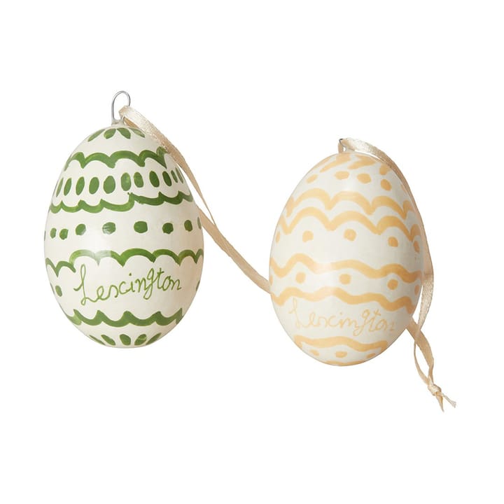 Easter Eggs Papiermaché Osteranhänger 2er-Pack, Green-yellow Lexington