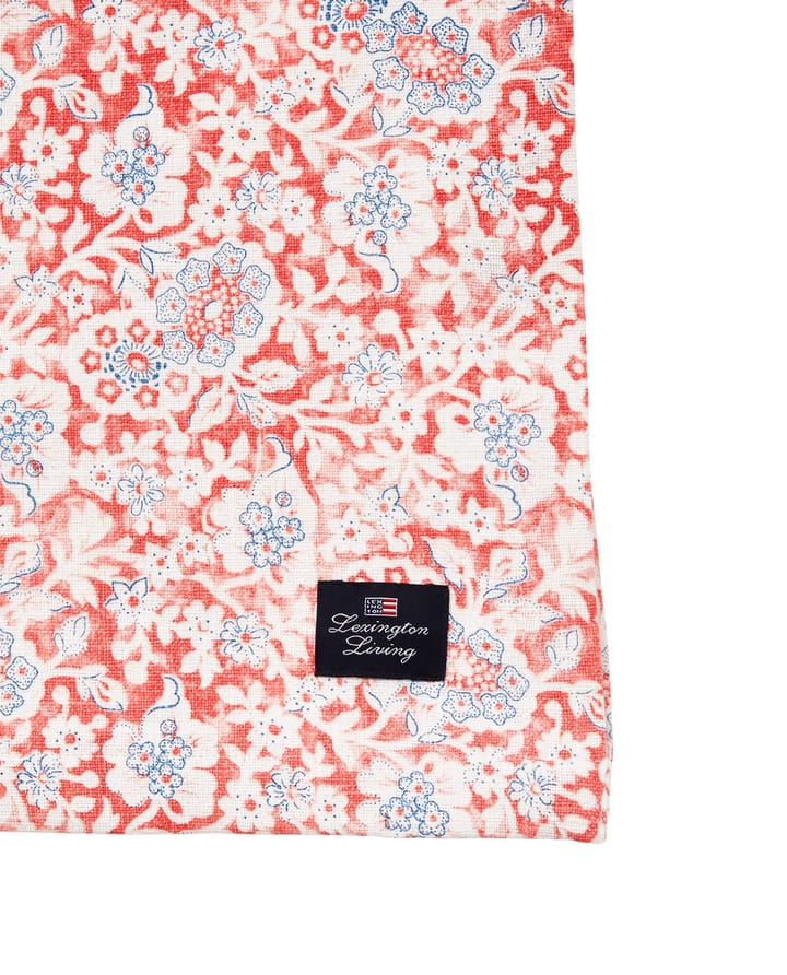 Printed Flowers Recycled Cotton Tischdecke 150x350 cm, Coral Lexington