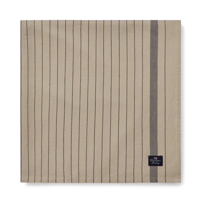 Striped Organic Cotton Tischdecke 150 x 250cm, Beige-dark gray Lexington