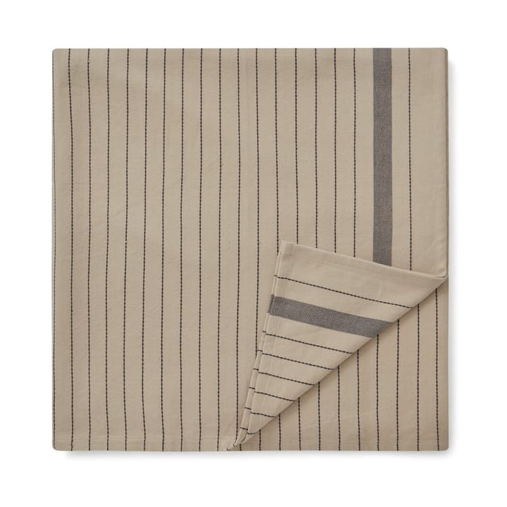 Striped Organic Cotton Tischdecke 150 x 250cm, Beige-dark gray Lexington