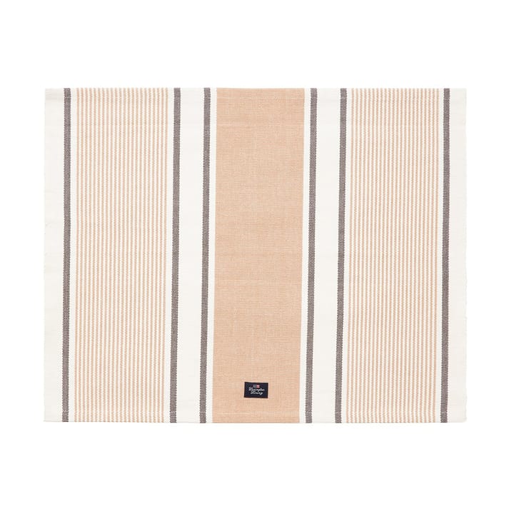 Striped Organic Cotton Tischset 40x50 cm, Beige Lexington