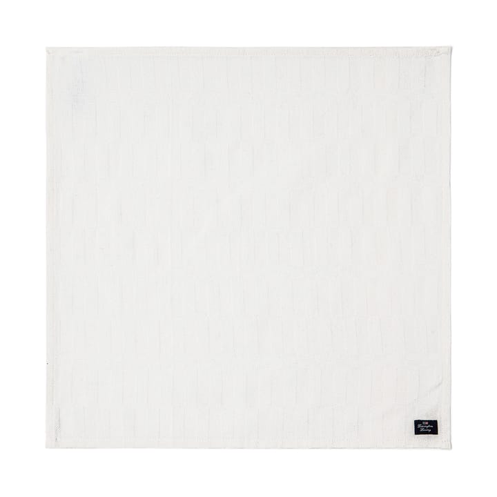 White Jacquard Cotton Serviette 50x50 cm., Weiß Lexington