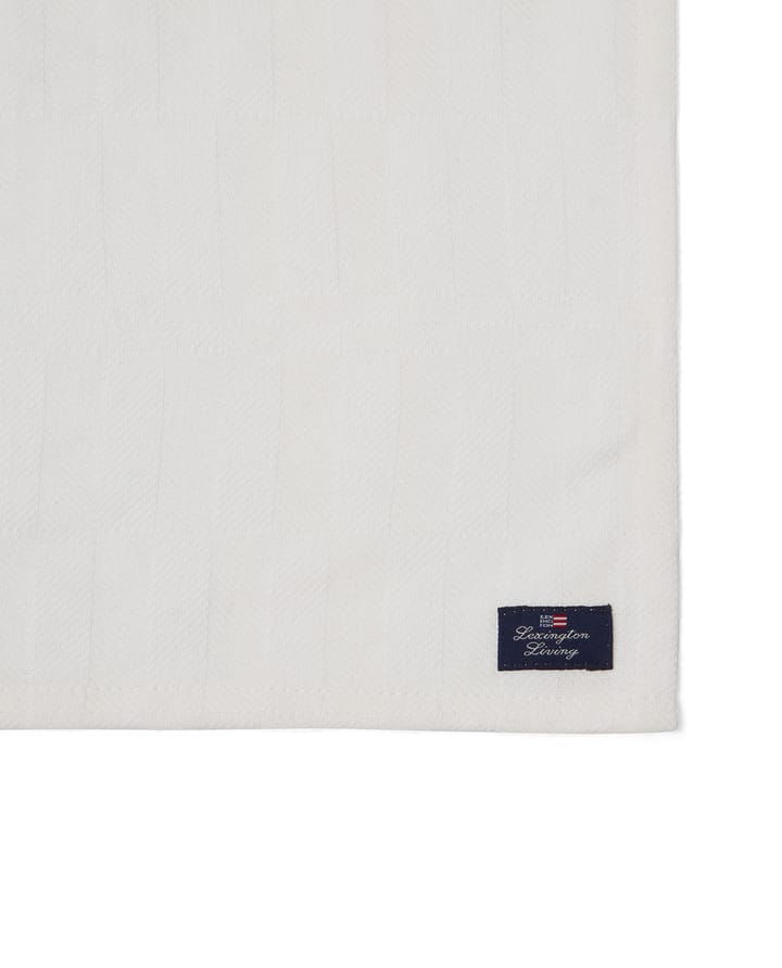 White Jacquard Cotton Serviette 50x50 cm., Weiß Lexington