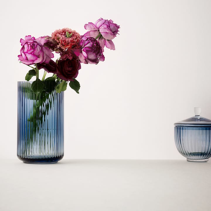 Lyngby Vase Glas Mitternachtsblau, 31cm Lyngby Porcelæn