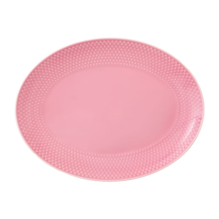 Rhombe ovaler Servierteller 21,5 x 28,5cm - Rosa - Lyngby Porcelæn