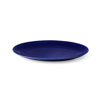 Rhombe ovaler Servierteller 35x26,5 cm - Dunkelblau - Lyngby Porcelæn