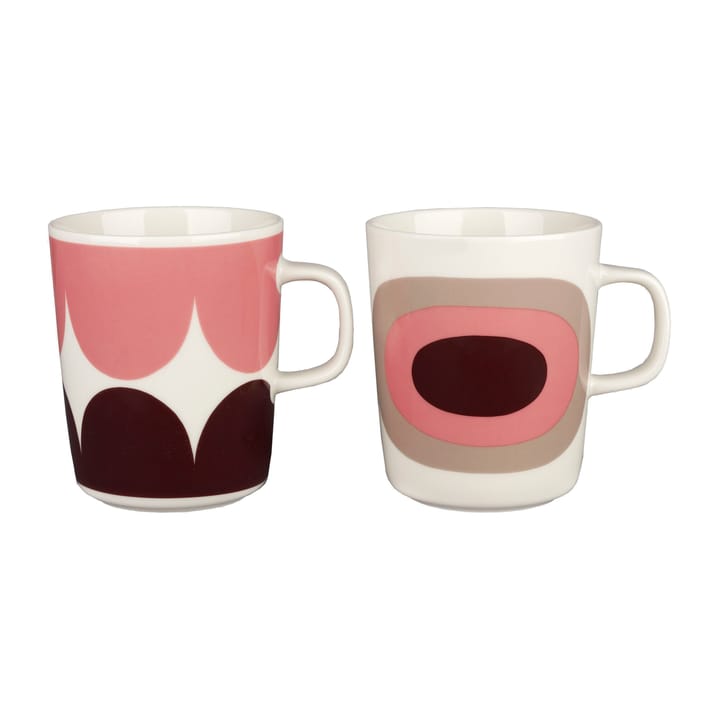 Härkä & Melooni Tasse 25cl 2 pack, White-darkwine-powder-clay Marimekko