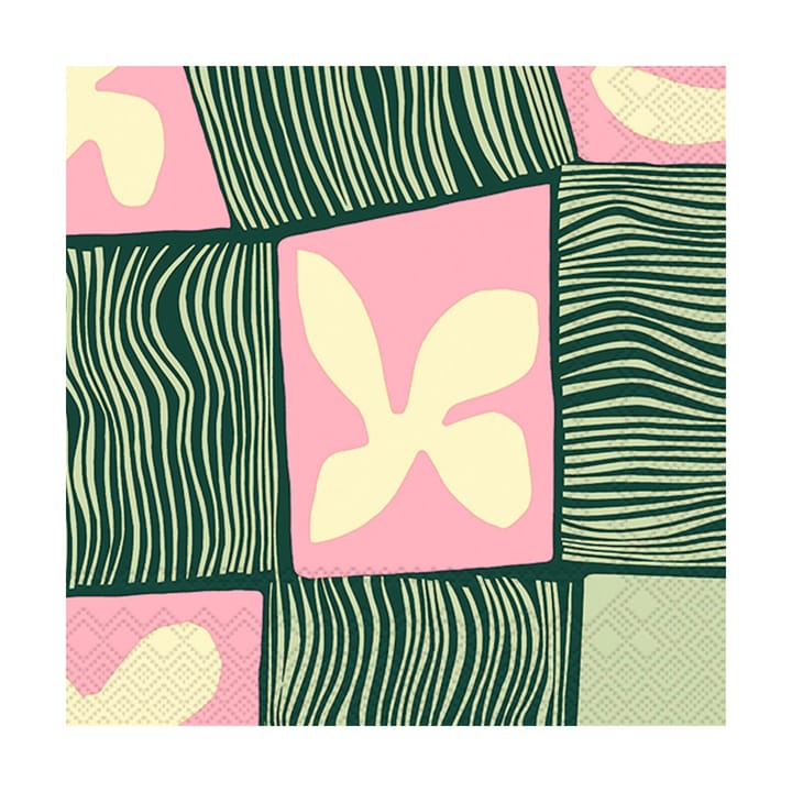 Korkeuksissa Serviette 33x33 cm 20er-Pack, Rose-Green Marimekko