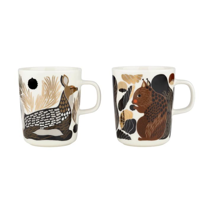 Kurre & Peura Becher 25 cl 2 Teile, White-brown-green Marimekko