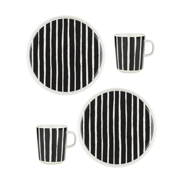 Oiva Piccolo Frühstücksset 4 Teile - White-black - Marimekko