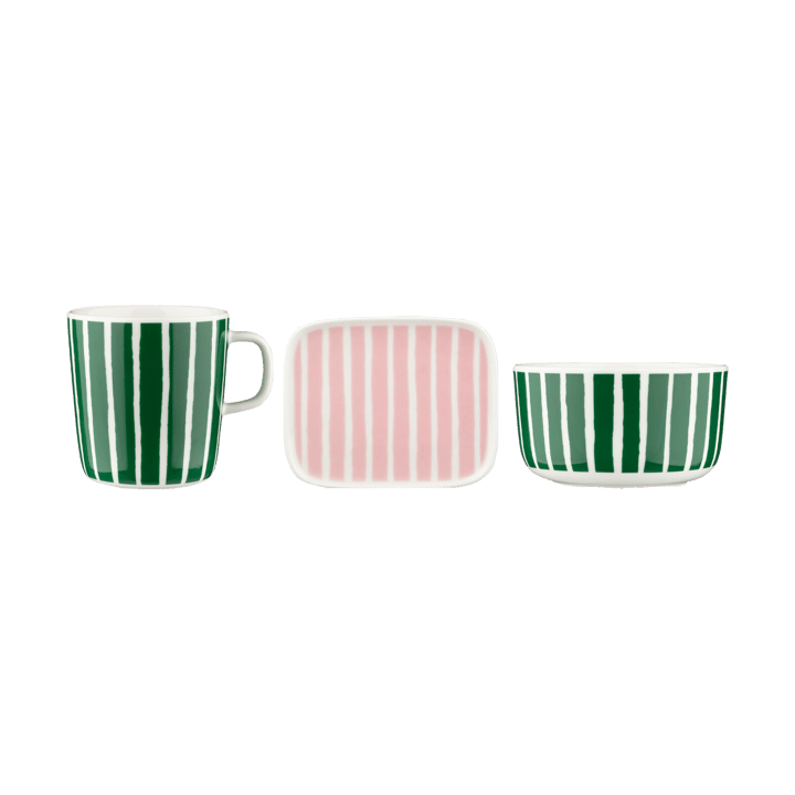 Piccolo Frühstücksset 3 Teile - Green-pink - Marimekko