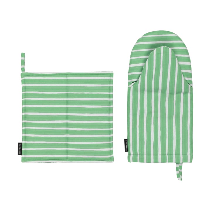 Piccolo Topflappen + Topfhandschuh 2 Teile, Light grey-spring green Marimekko