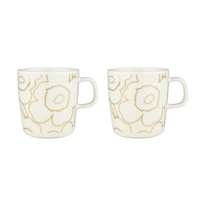 Piirto Unikko Tasse 4 dl 2er-Pack - White-gold - Marimekko