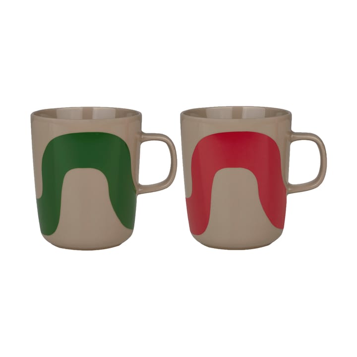 Seireeni Tasse 25 cl 2er-Pack, Terra-green-red Marimekko