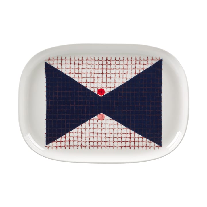 Tomina Servierteller 25,5x36 cm, White-dark blue Marimekko